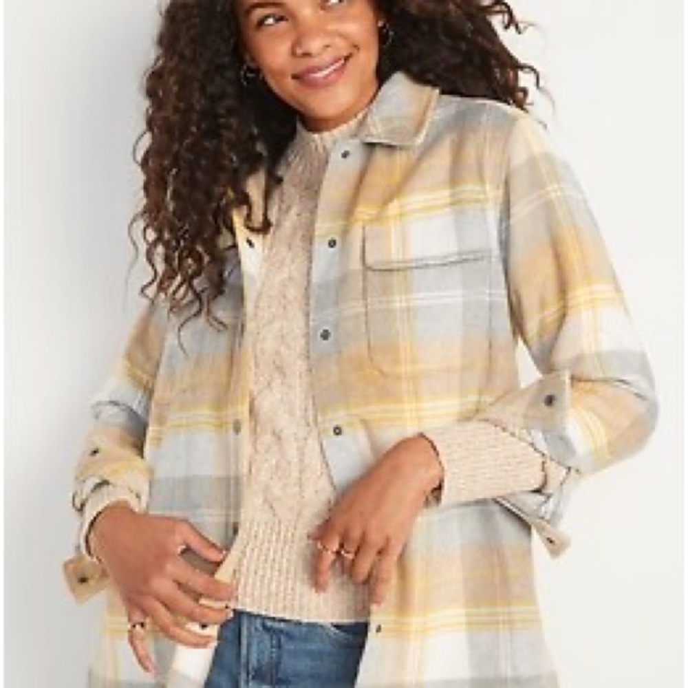 Yellow Transitional Plaid Utility Shacket